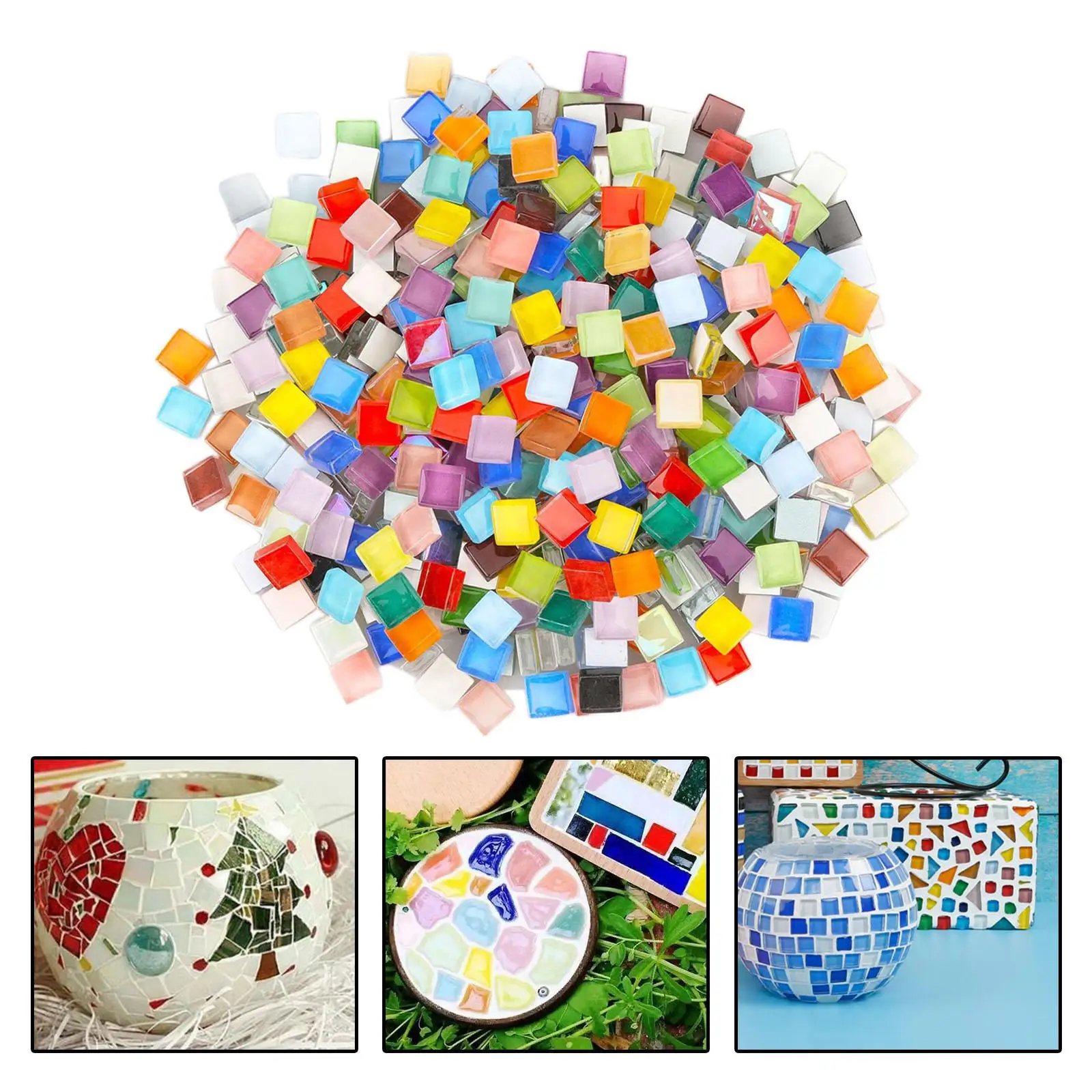 1000G Mixed Tiles Glitter Assorted Mix 1kg DIY Material Gifts 10x10x4mm for Kitchen Handmade Craft Hobbies Artwork Home Decor