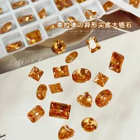 Maillard Brown Crystal Geometric Rhinestones Heart Snowflake Tip Bottom Zircon Pile Drill Nail Art Decoration Manicure Accessory 2