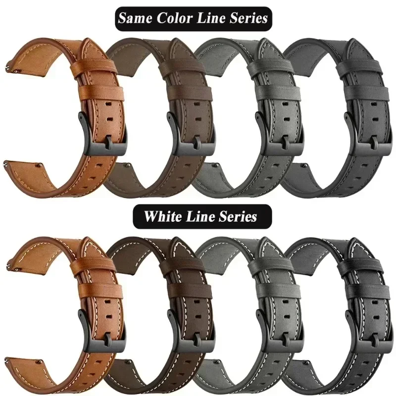 Premium 22mm Leather Watch Strap with Quick Release Mechanism