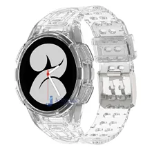  Transparante Strap+Case For Samsung Galaxy Watch 4 40mm 44mm Classic 46mm Silicone Sports Band Clear Soft Bracelet Watchband 