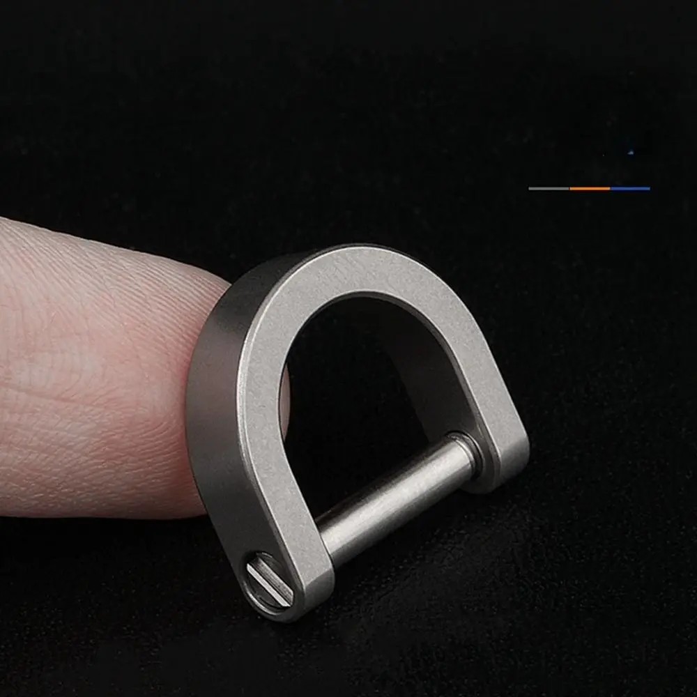 Titanium Alloy Horseshoe Buckles Carabiner D Bow Staples Shackle Key Ring Keychain Hook Bracelet