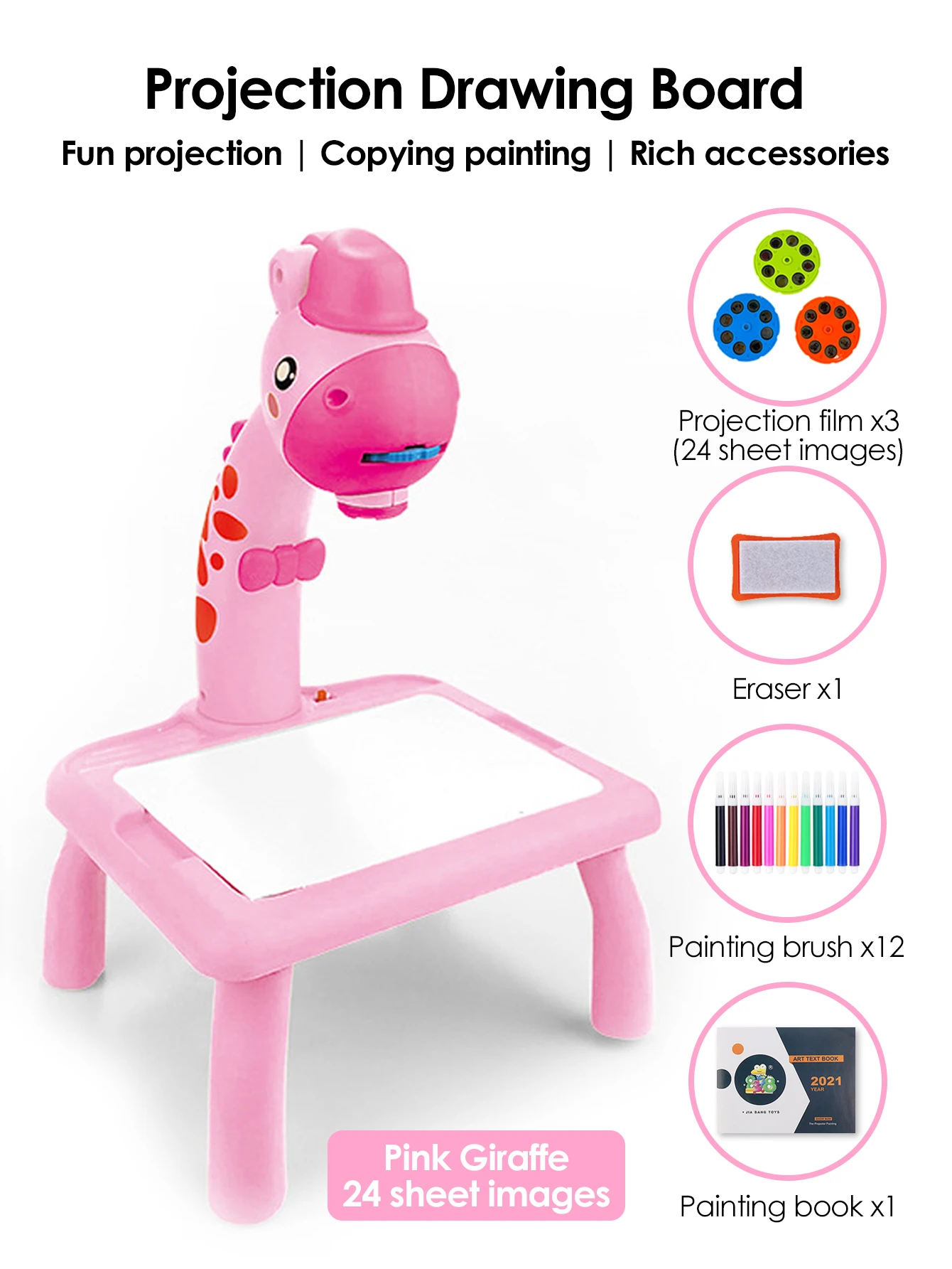 thumbnail image 1 of Children led projector drawing table toy painting set table educational board learning tools painting toys for children, 1 of 5