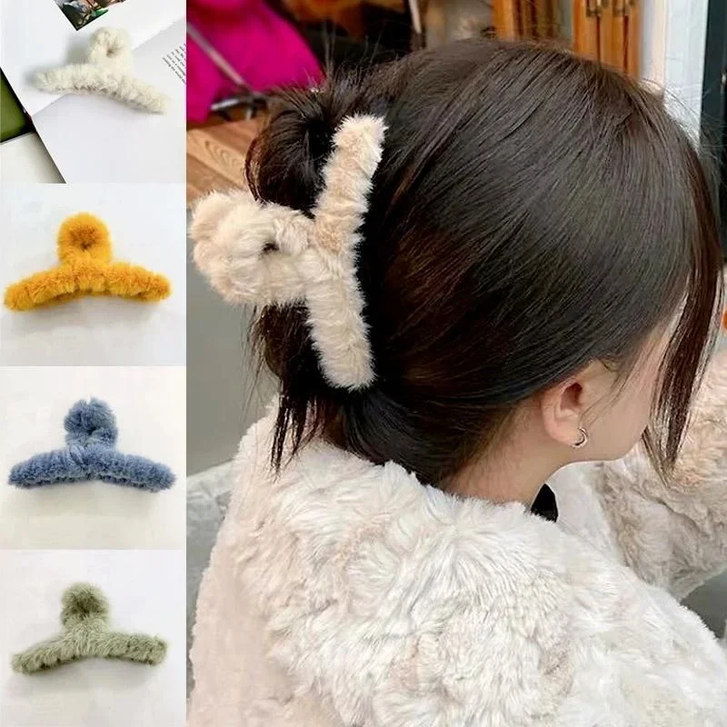 

Корейские шпильки для волос с искусственным мехом