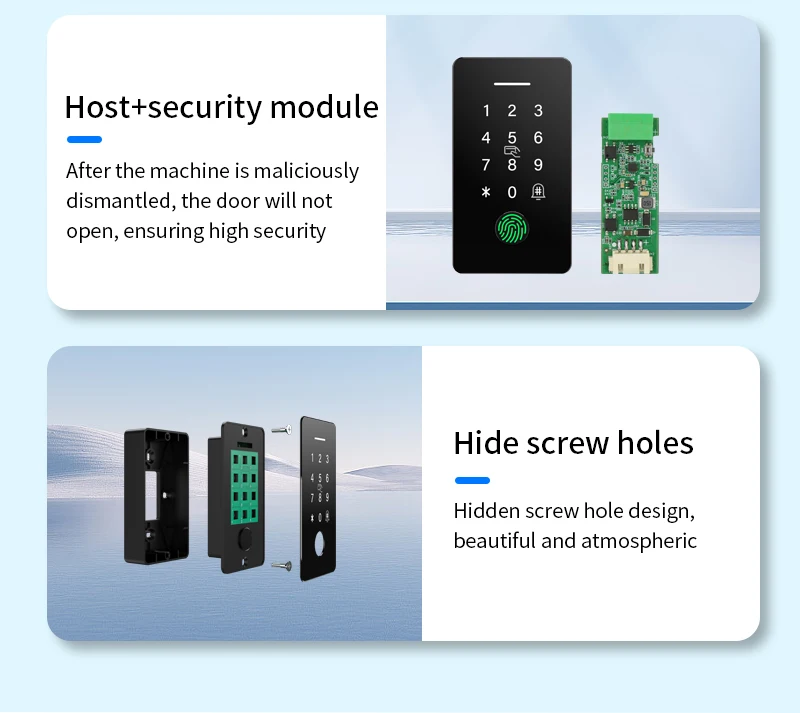 SR1055 NFC TTLOCK Embedded IP67 Fingerprint 13.56Mhz Keypad Door Lock Self Defense Safe Home Access Control Kit Smart Door lock