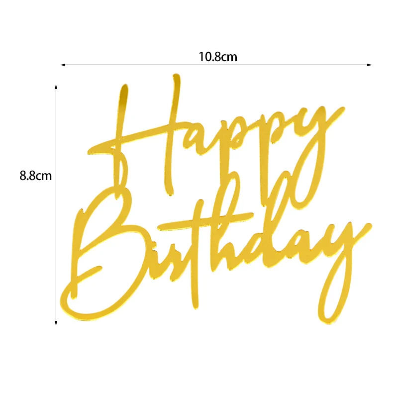 Goldene Acryl alles Gute zum Geburtstag Kuchen Topper Erwachsene Kinder Geburtstag Kuchen Dekoration Baby Dusche DIY Dessert Kuchen Einsatz Multi Stile – Detail 7