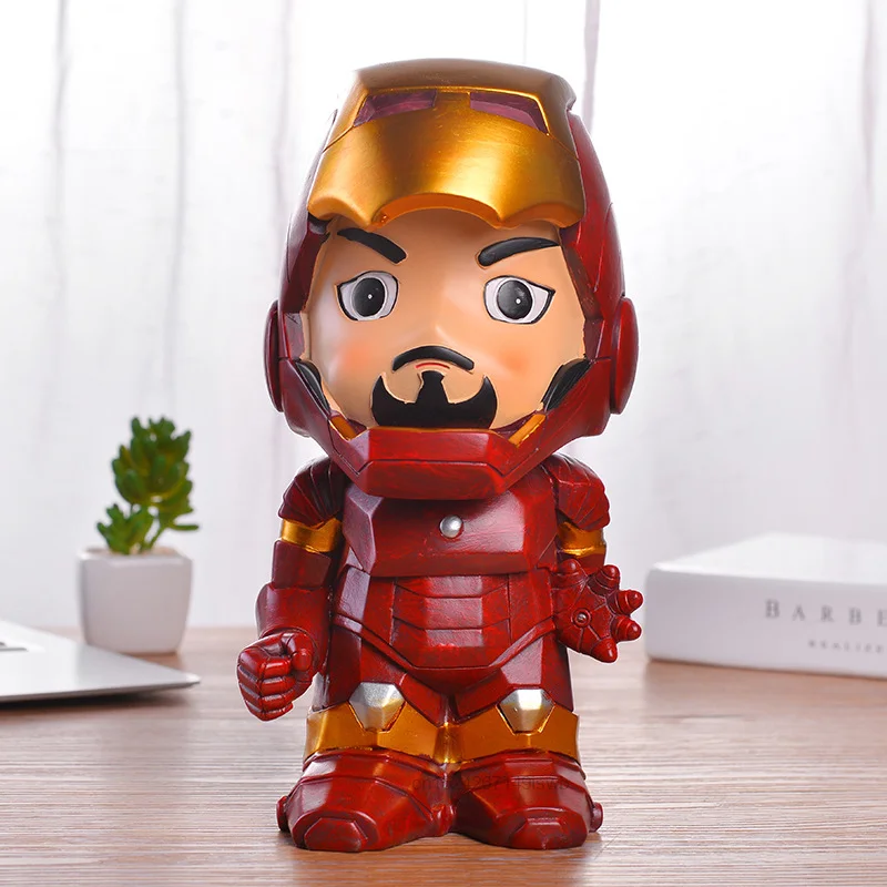 24cm Disney Iron Spider Man Cartoon Piggy Bank for Kids Birthday Captain America Batman Money Box Coin Jar Children's Day Gifts piggy bank,coin bank