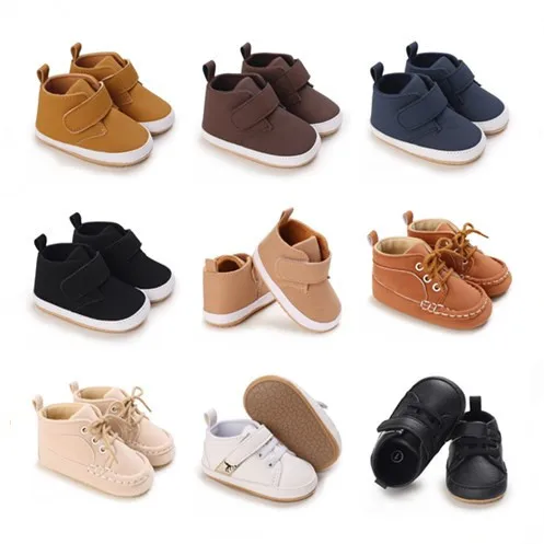 

Newborn Baby Shoes Boy Infant Toddler Casual Comfor Cotton Sole Anti-slip PU Leather First Walkers Crawl Crib Moccasins Shoes
