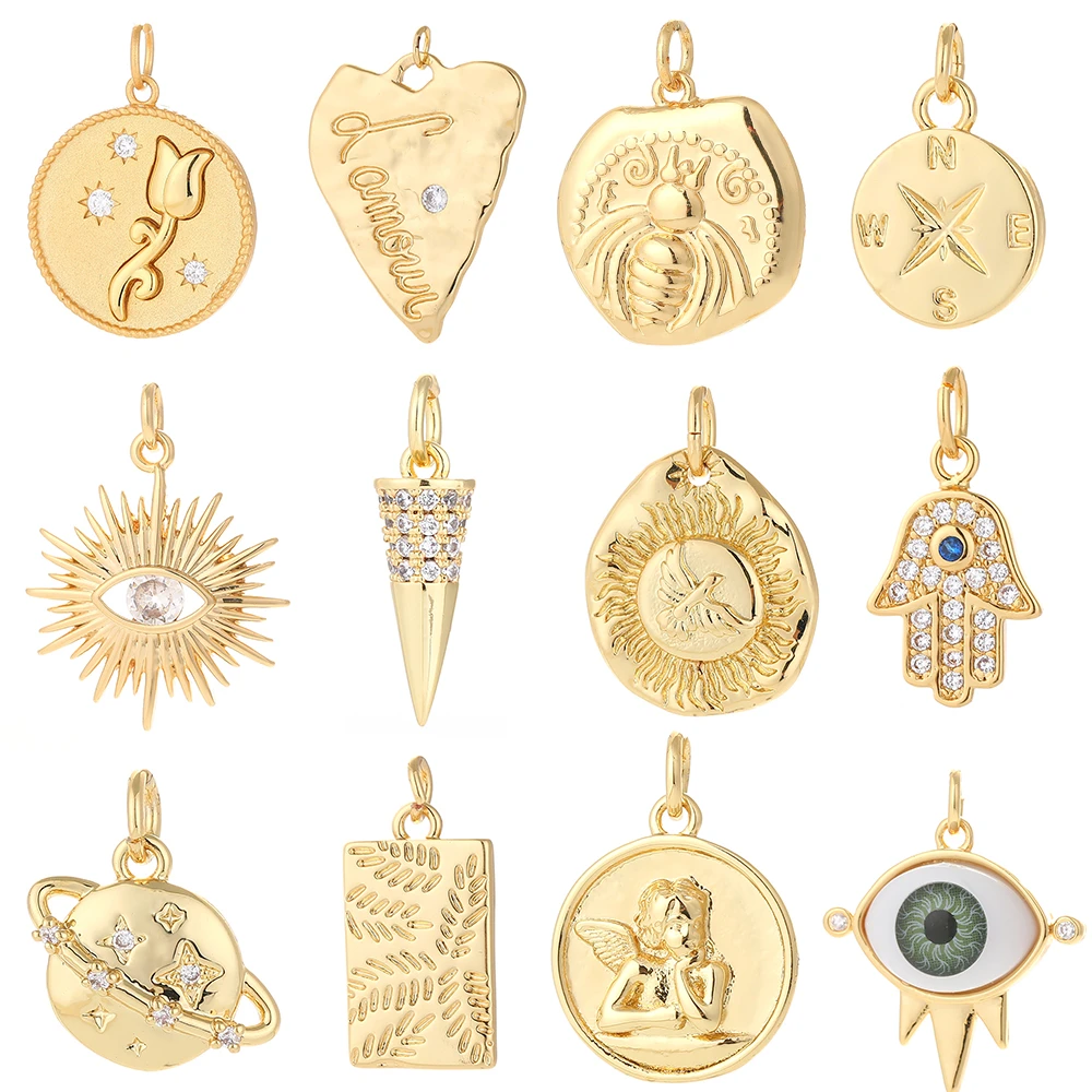 Star Moon Charms For Jewelry Making Supplies Gold Color Coin Charm Pendant Diy Charms For Necklace Bracelet Copper - Charms AliExpress