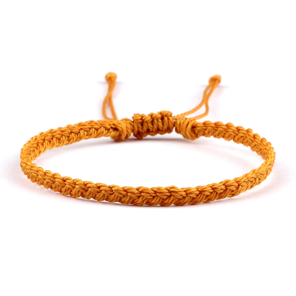 Elegant Handmade Braided Waxed Thread Wristbands - Adjustable Charm Bracelets