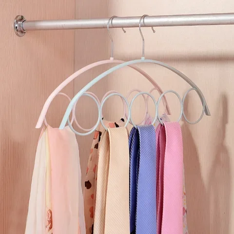 

1pcs 5Hole Ring Rope Slots Holder Hook Scarves Organizer Scarf Wraps Shawl Storage Hanger Ring Ties Hanger Belt Rack