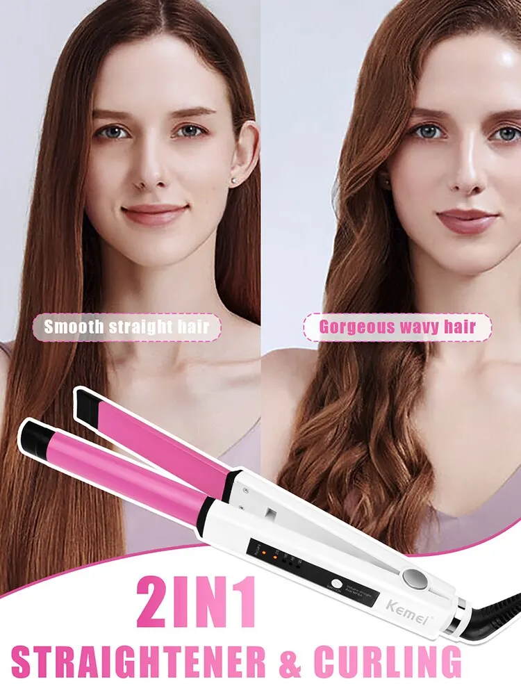 KEMEI Hair Ceramique Flat Iron Hair Straightener Fast Heating Ceramic Flat Iron.