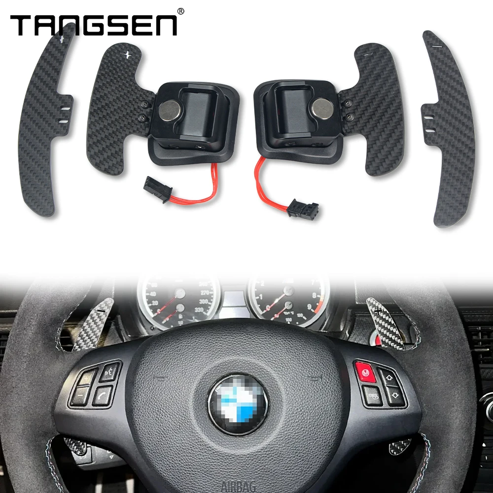 Carbon-Fiber-Steering-Wheel-Magnetic-Shift-Paddle-For-BMW-E90-M3-E92-M3 ...
