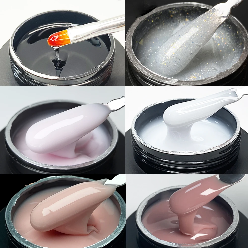 Jillnails Gel Nail Builder 50g Nude Milky White Pink Self Leveling Medium Gel for Nails Extension Building