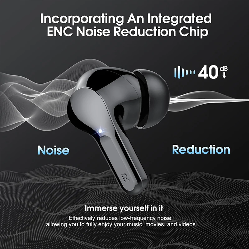 Wireless Earbuds with LED Display, HiFi Stereo Sound & 48-Hour Playtime, Noise-Cancelling & Water-Resistant