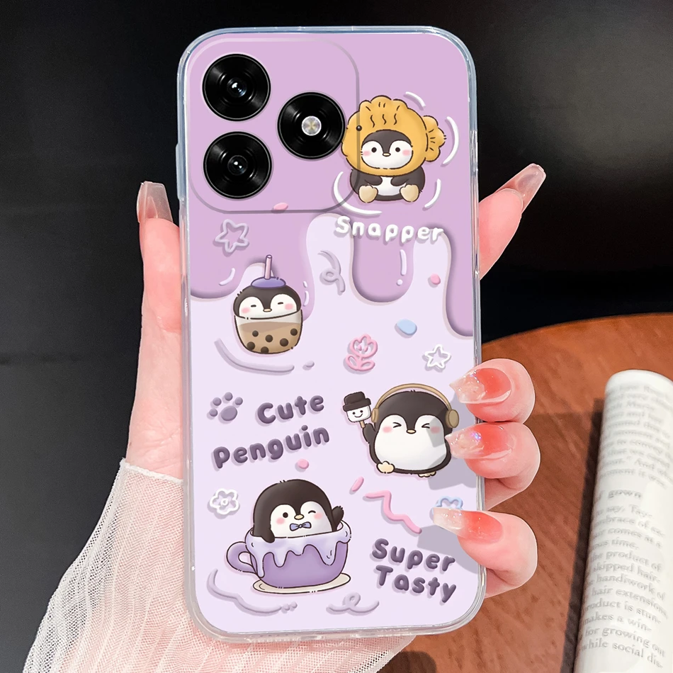 Lovely Animal Cartoon Soft Clear Silicone Phone Case - Lightweight and Durable Cover