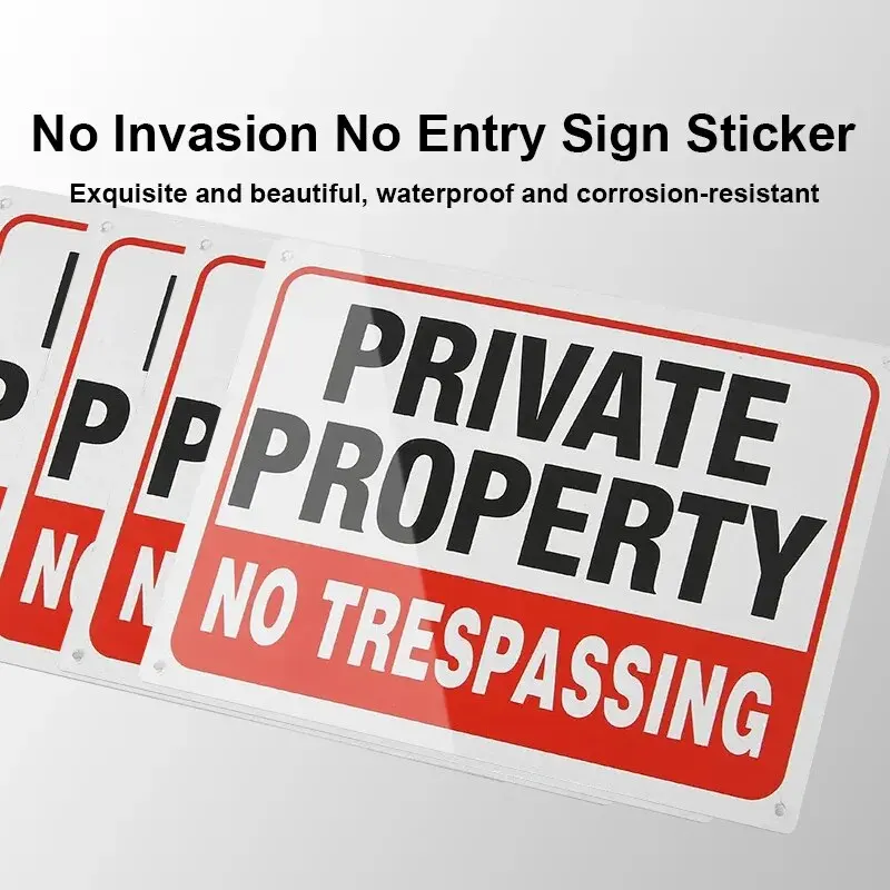 Private Property No Trespassing Sign,Rust Free Aluminum Signs with 4 Holes-Perfect for Home & Business Outdoor Use-Warning