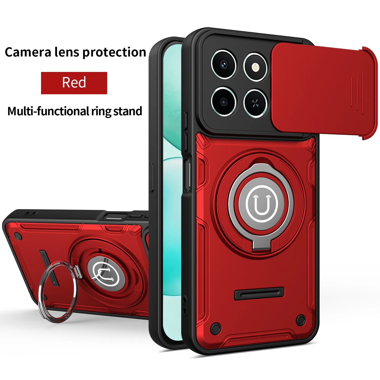 Enhanced Magnetic Armor Shockproof Phone Case with Ring Holder & Magsafe Wireless Charging Compatibility
