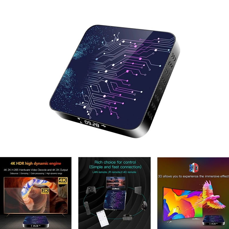 

H50-2 TV Box Android 10.0 RK3318 2.4/5G Dual Band Wifi Bluetooth 4K 3D Network Set Top Box