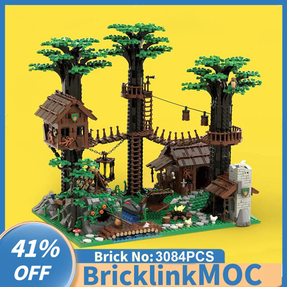 

MOC European Medieval Street View Forestmen's Headquarters creative ideas Retro childToy Birthday Gift building blocks MOC-10305