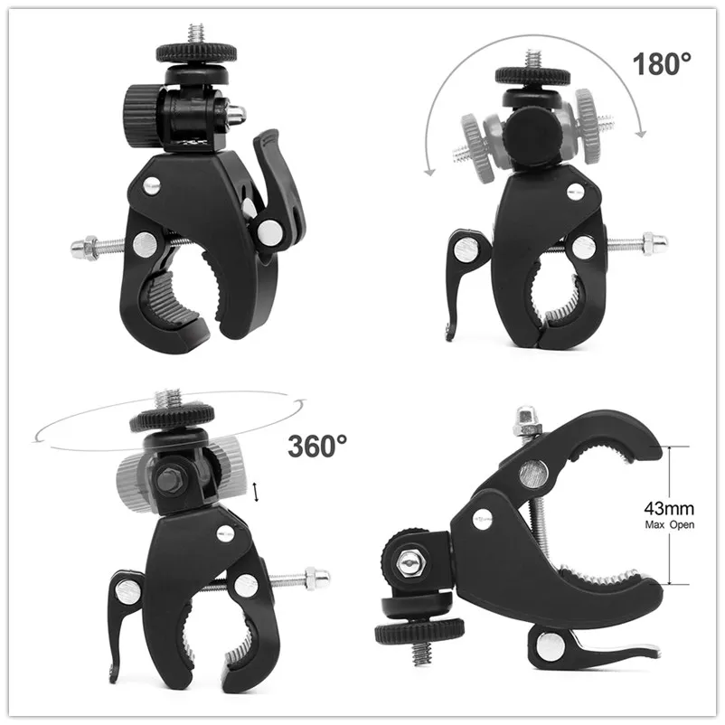 Multifunctional Photography Clamp 43mm Max Open, 360° & 180° Rotation