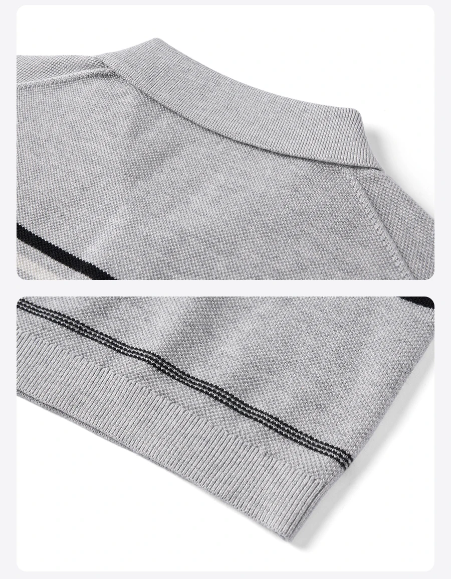 SIMWOOD 2025 Summer New Oversize Soft Knitted Polo Shirts Men Plus Size Tops Striped T-shirts 17 S6bca4195bb704d4093005f9fe75b90e2m