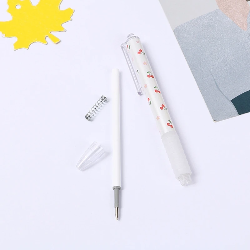 2 Pcs Cherry Blossoms 0.5mm Press Gel Pens Black Ink Fine Point for Writing Journaling Notetaking Students Stationery 5