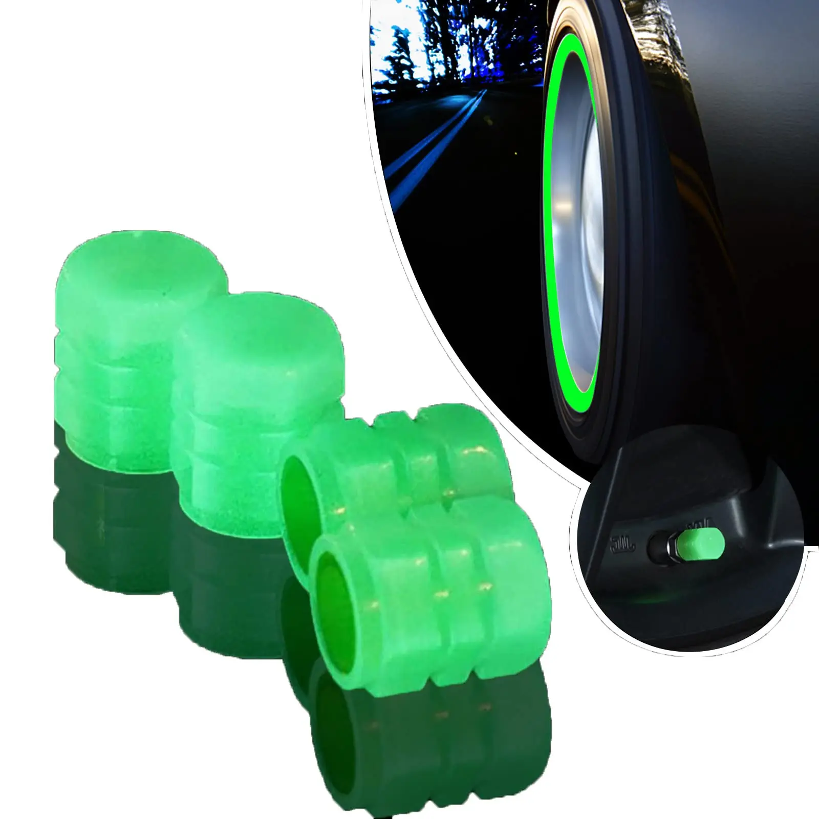 16/20/40Pcs Mini Luminous Tire Valve Caps Car Motorcycle Colorful Glowing Valve Cover Tire Wheel Hub Styling Decor Accessories tire valve caps tire valve cap wheel hub caps