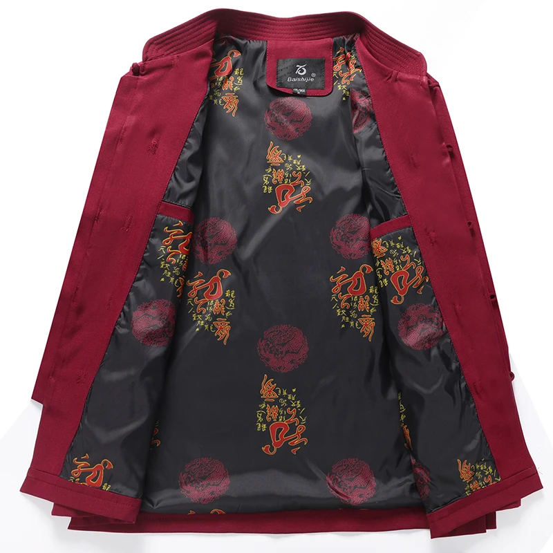 Tang Suit (top + Pants) Spring and Autumn Fashion Middle-aged and Elderly Chinese Style Grandpa Men Shou Fu Word Suit 4