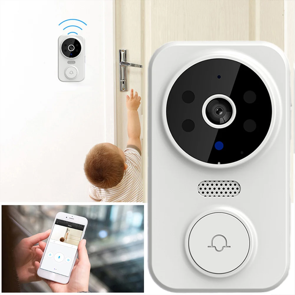 WiFi 스마트 비디오 초인종 카메라 양방향 오디오 지능형 초인종 나이트 비전 빌라 홈 오피스 아파트용 전면 도어 카메라