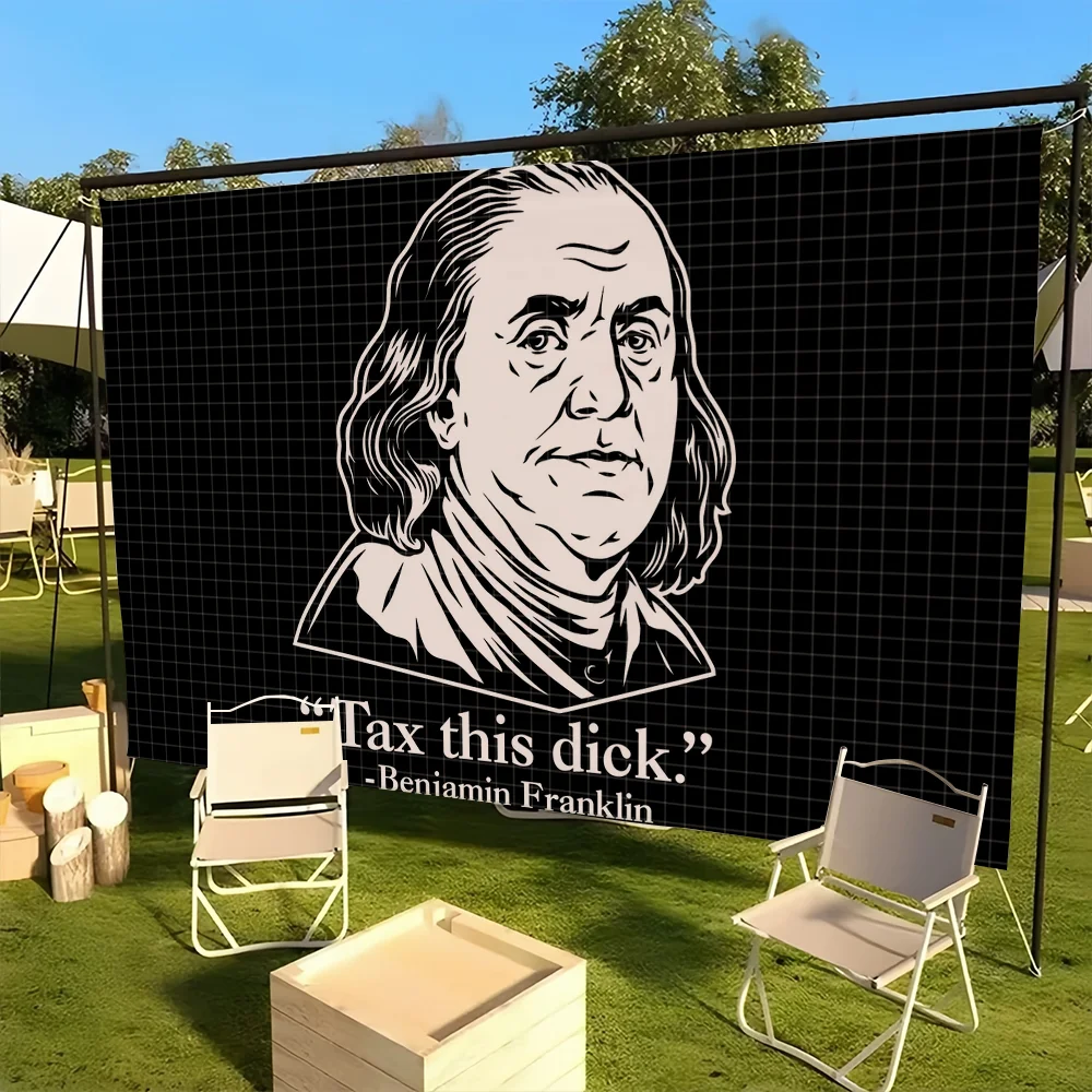 Lustige Benjamin Franklin Steuer dieser Dick-Flagge, College-Schlafzimmer, Wohnzimmer, Zuhause, Wohnheim, Dekor, lustiger Wandteppich, Garage, Bar, Wand, Club, Banne – Detail 7