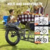 VEVOR Bike Cargo Trailer 70 lbs Load Capacity Heavy-Duty Bicycle Wagon Cart Compact Storage & Quick Release Structure 20" Wheels 6
