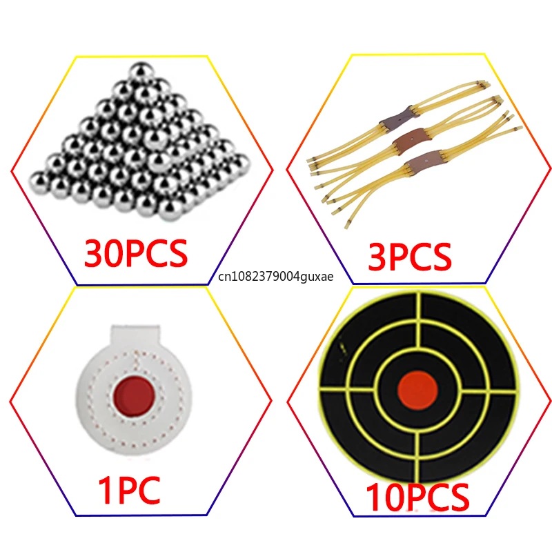 

Hunting Slingshot Rubber Band and Steel Ball Package Outdoors Shootings Sling Shot Tools Catapult