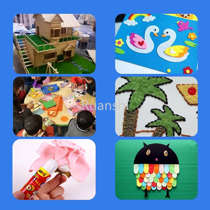 AMOS 고형 접착제 스틱, 안전한 포름알데히드 프리 세척 가능 PVP 고형 접착제, 학교 사무실용 고점도 강한 접착제