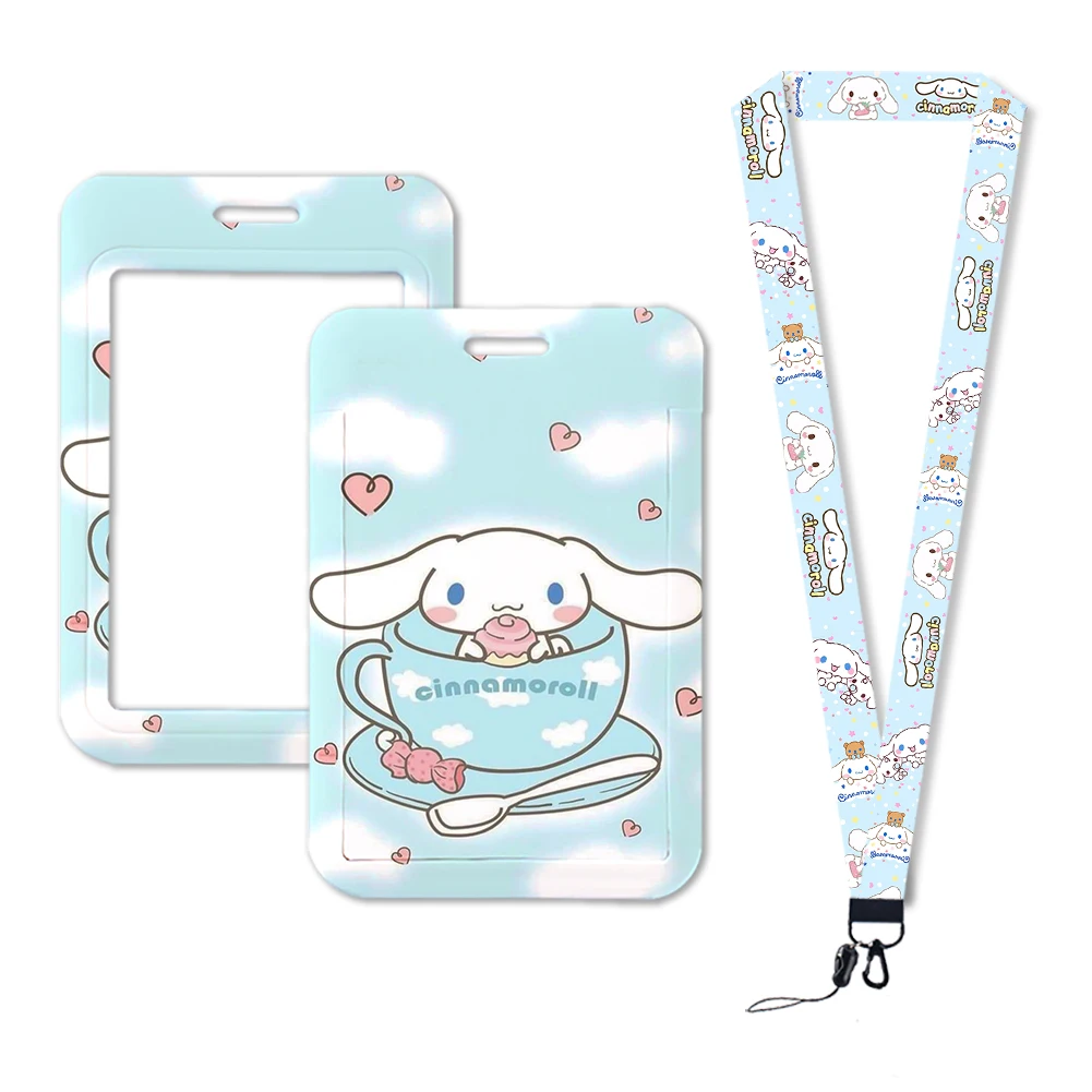 

Шнурки Sanrio Cinnamoroll для ключей, шейный ремешок для карт, бейдж, держатель для ключей в тренажерном зале, подвесной шнурок «сделай сам», брелок