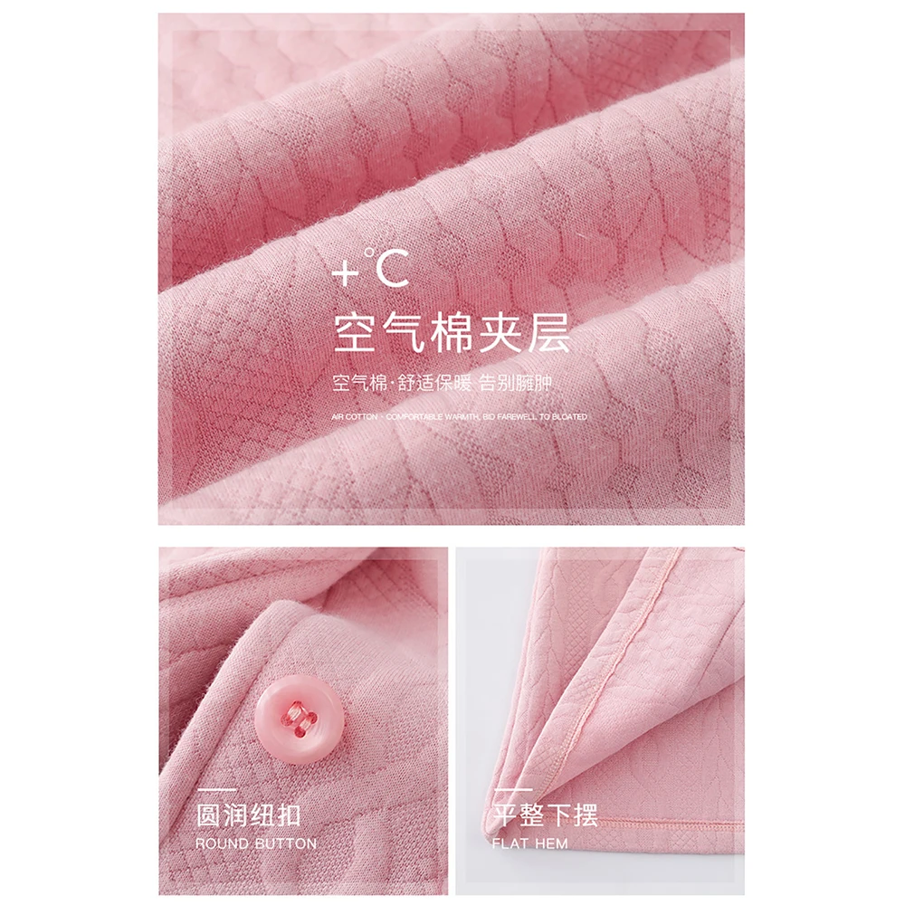 Women's Winter Sleeping Pajamas Set 3-Layer Warm Air Cotton Senior Mother Elegant Sleepwear Casual Soft Comfortable pijama mujer