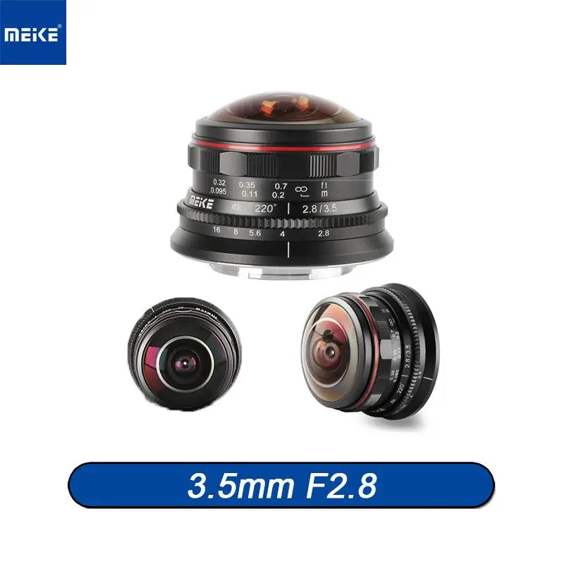 

MEKE 3.5mm F2.8 Large Aperture Wide Angle Fisheye Lens Manul Focus for M4/3 Mount
