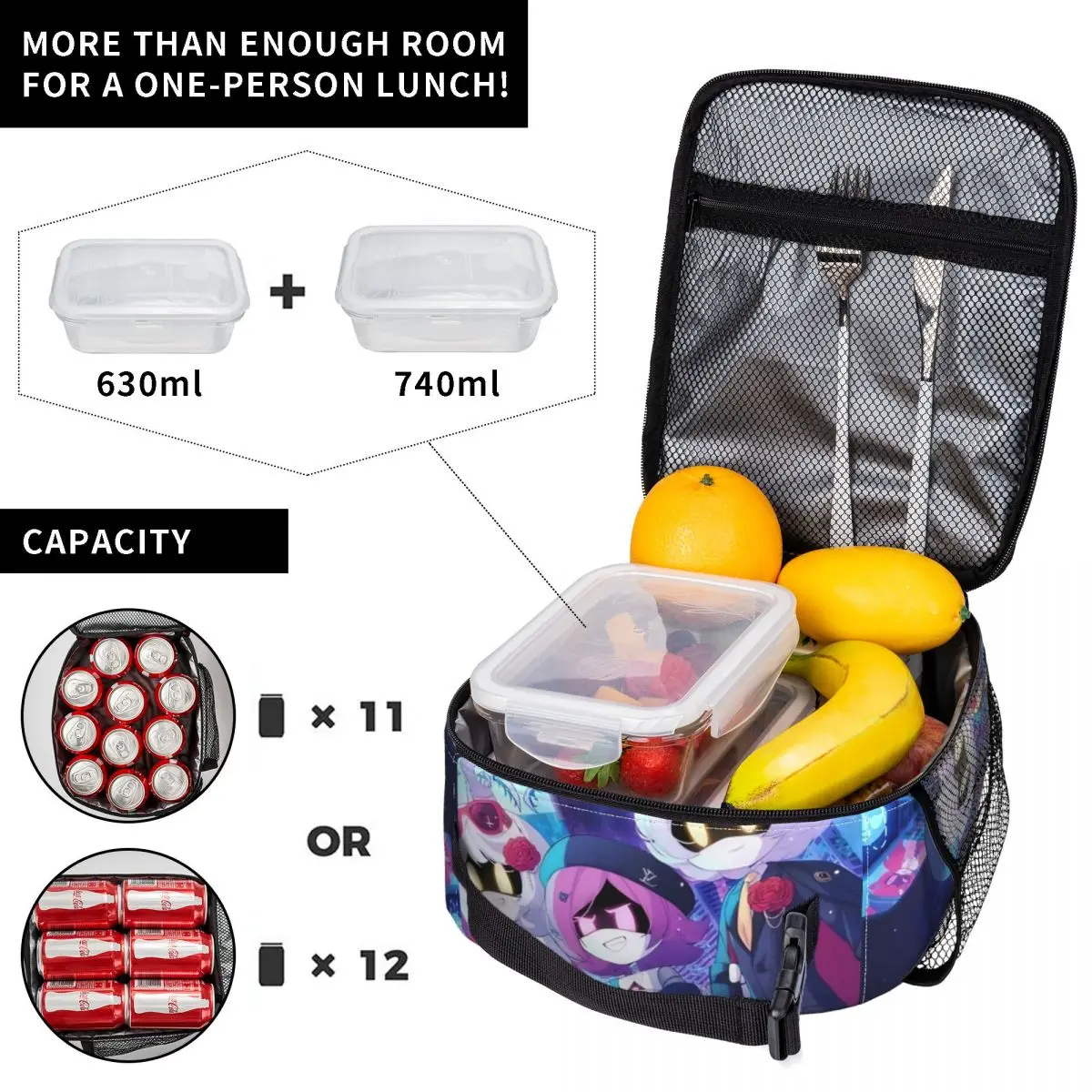 Murder Drones Anime Insulated Lunch Bags Large Reusable Cooler Bag Tote Lunch Box Work Picnic Girl Boy