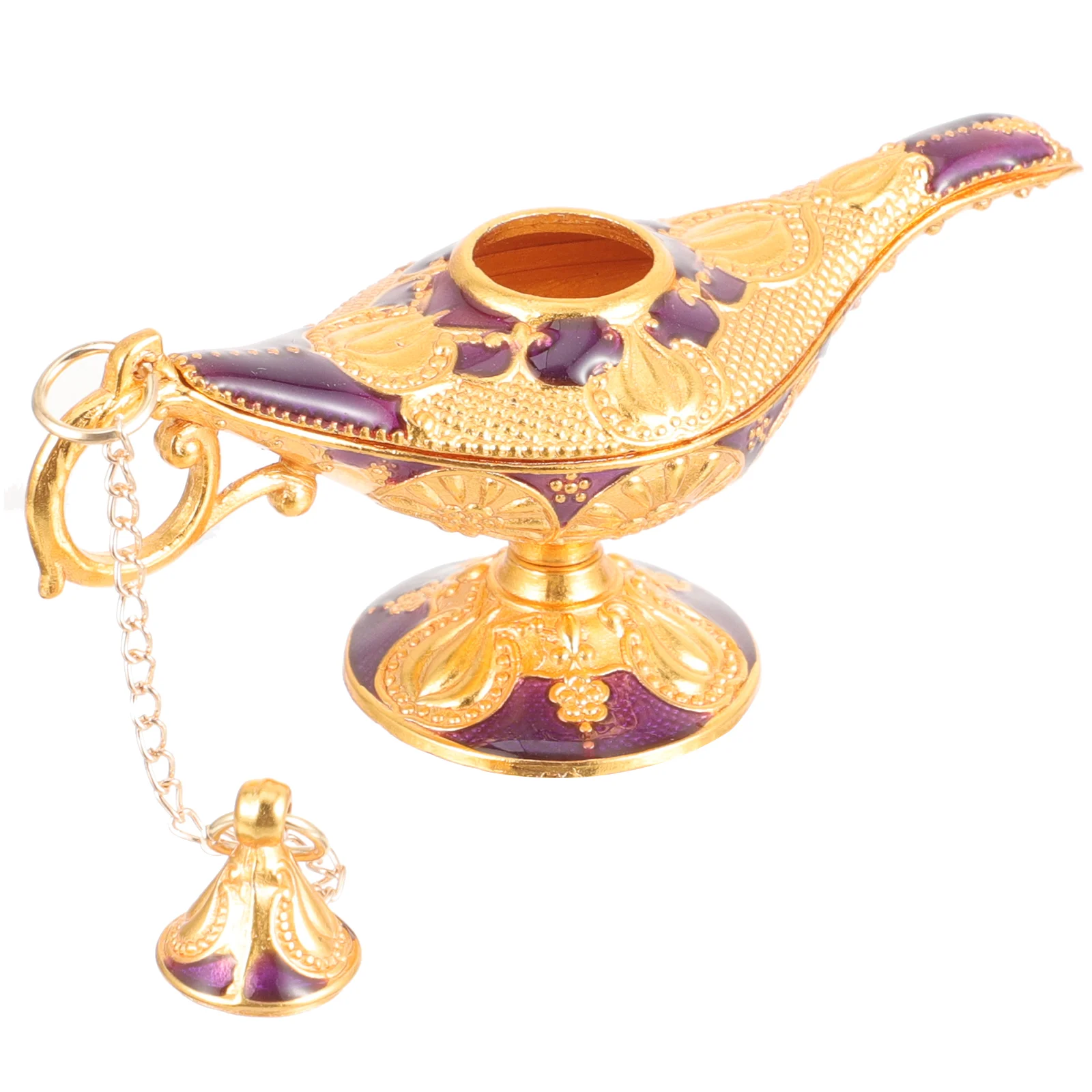 

Retro Decor Aladdin's Lamp Desk Decoration Decorations Vintage Home Desktop Adornment Tabletop Purple for Model Decors