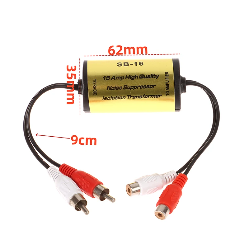 RCA Auto Audio Noise Filter Suppressor Ground Loop Lsolator For Car And Home Stereo 2&times;RCA Male 2&times;RCA Female