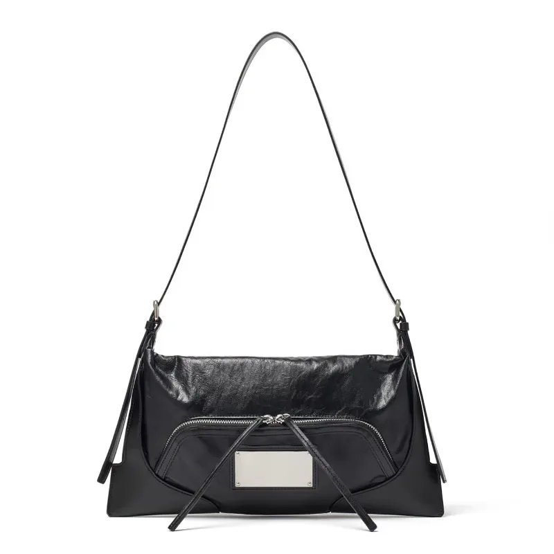 Fashionable Soft pu Leather Headlayer Trapezoidal Casual Flip Single Shoulder Bag Underarm Phone Bag Autumn New Arrival 2025