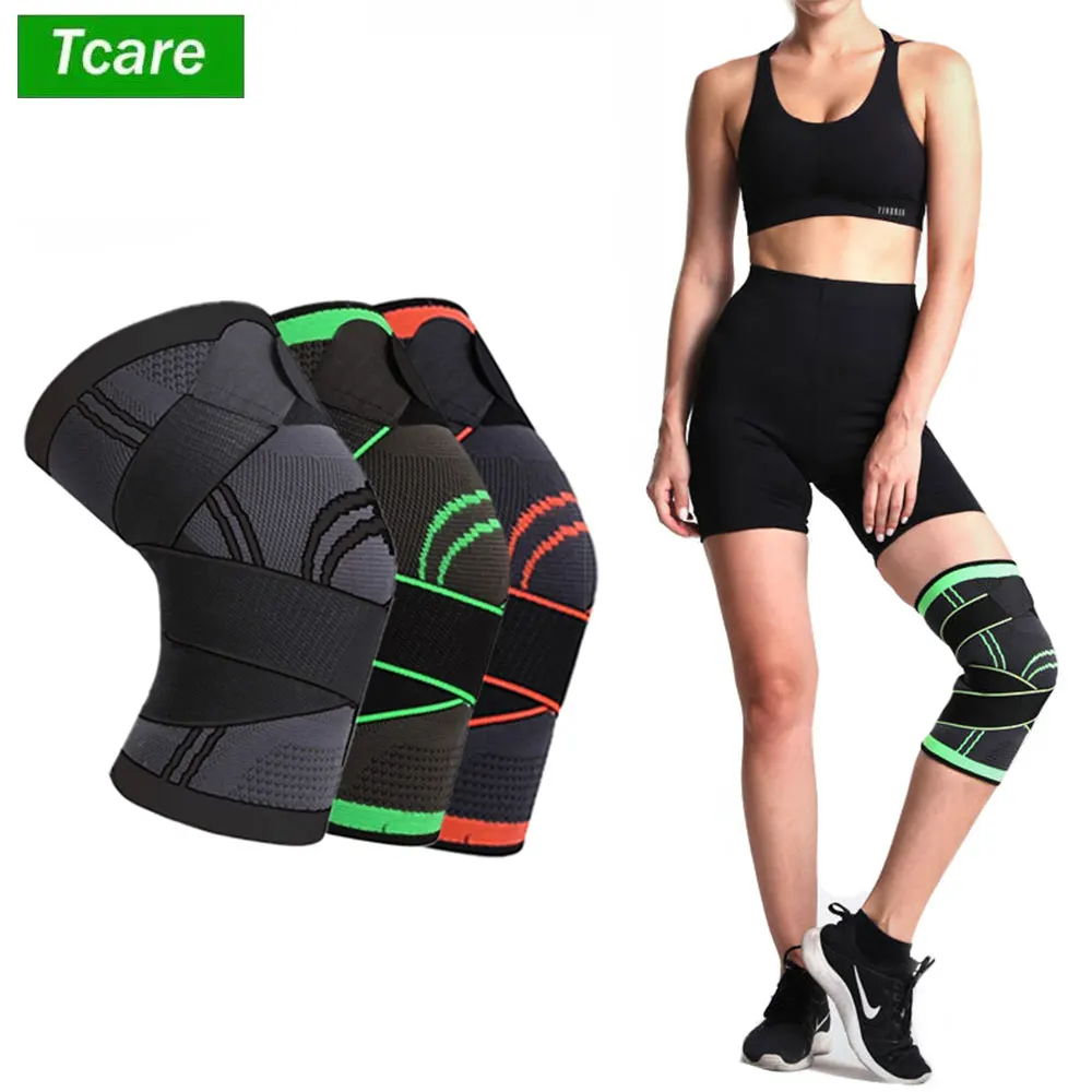 Tcare 1 PCS Elastic Nylon Sports Compression Knee Pads Sleeve for