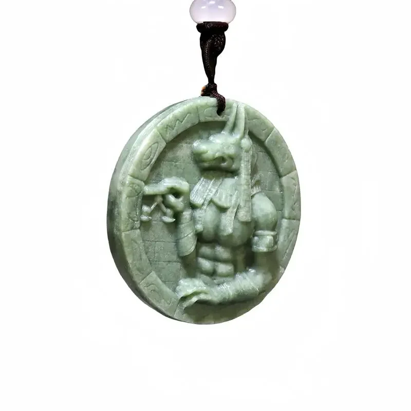 Dark Green Natural Jade Jesus Angel Cross Pendant Necklace Real Jewellery Fashion Gemstone Charm Amulet Gifts for Women Men