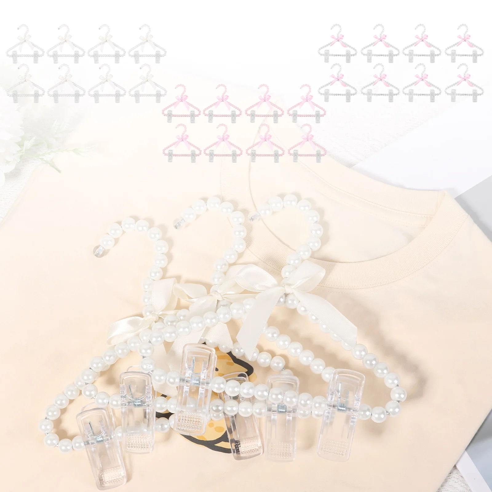 Plastic Pearl Hanger for Baby Kids Clothes Storage