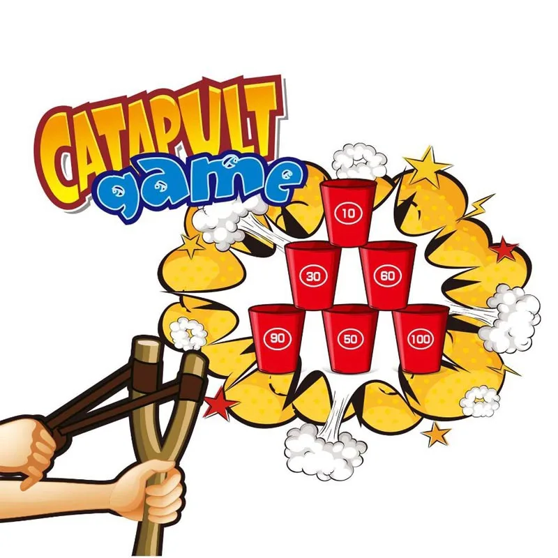 

Catapult Game Slingshot Shooting Cup Stacking STEM Toy Easy To Learn Funny Kid Family Board Game For 4+ Years Old Kids Boys Gift