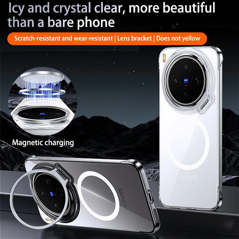 Luxury Magnetic Transparent Phone Case with Ultra Lens Protection and Magsafe Compatibility
