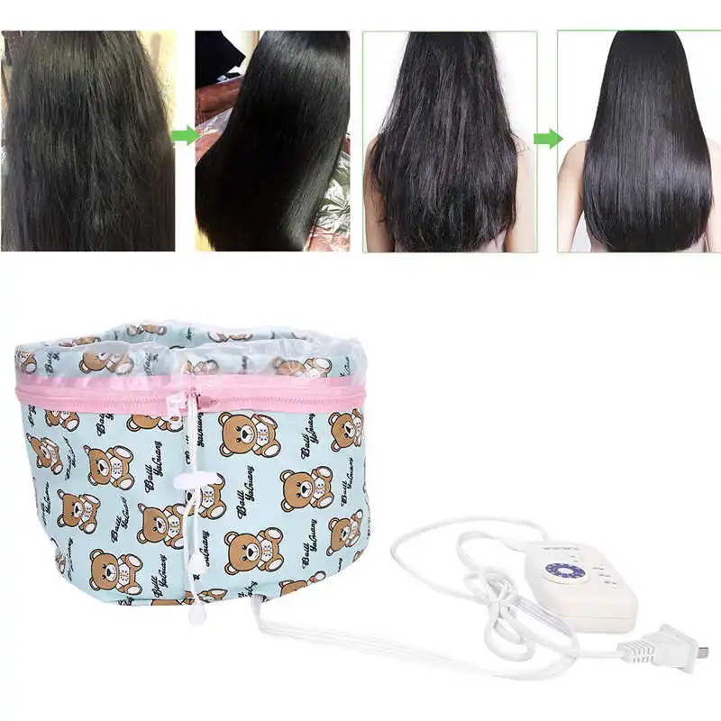 

Household 10 Levels Hot Oil Treatment Hat Electric Heating Hat Baking Oil Cap for SPA Hair Care Beauty CN Plug 220V