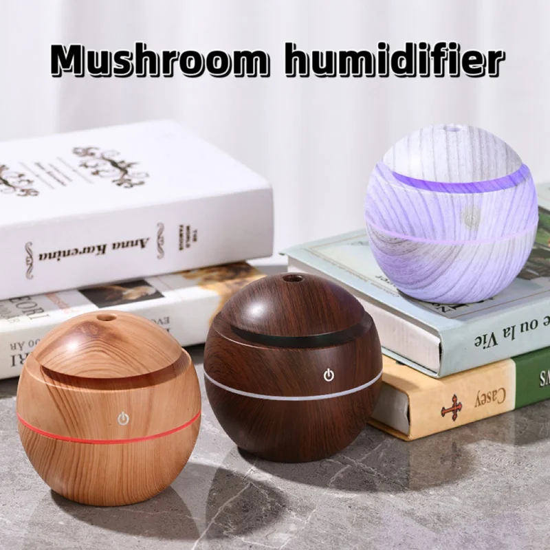 Mini Air humidifier home wood grain Mushroom humidifier USB Ultrasonic cold mist sprayer Aroma diffuser Purifier colorful