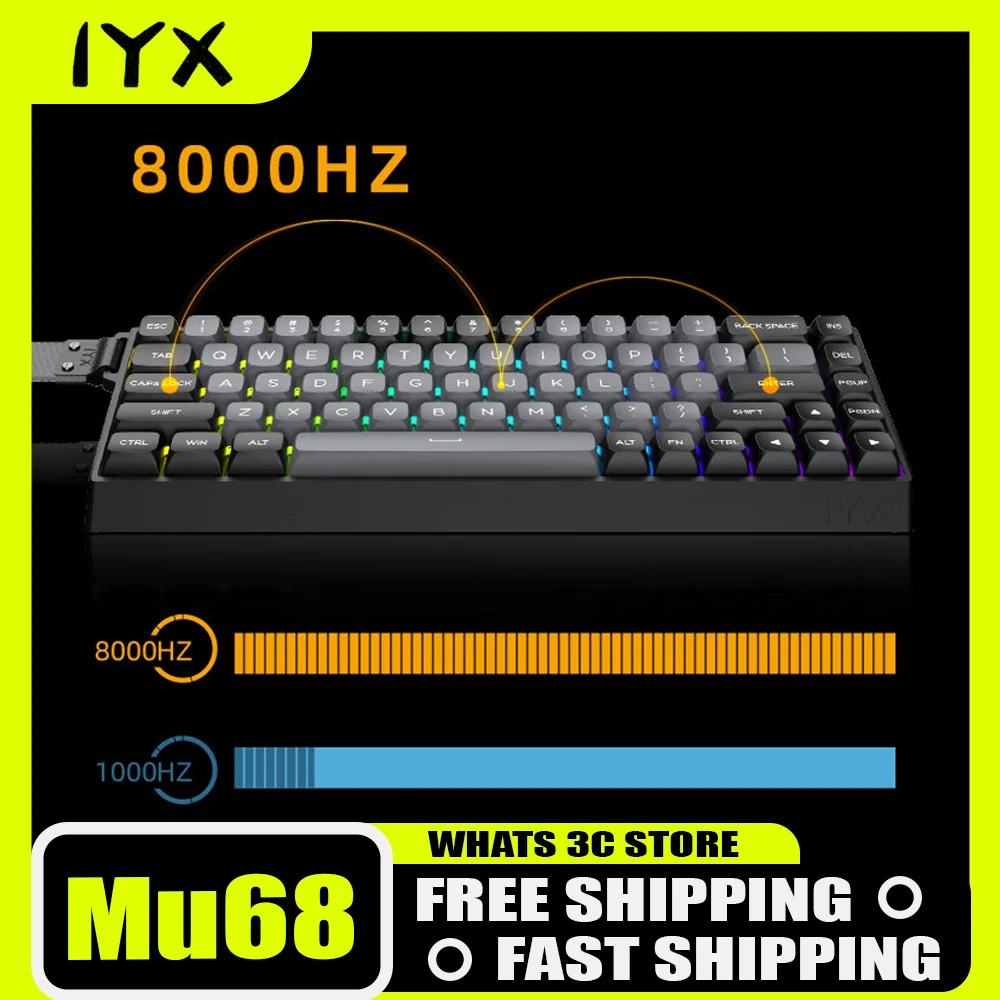 

Магнитная игровая клавиатура IYX MU68 из алюминиевого сплава, 8000 Гц