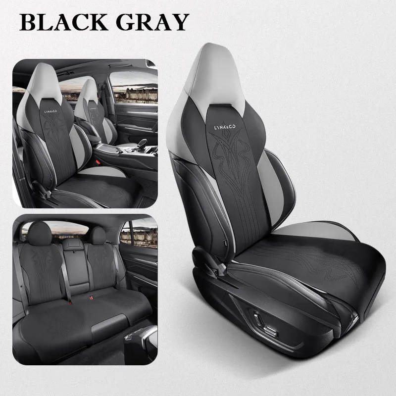 Juego completo de fundas para asientos de coche, con interior de cuero de grano avanzado para LYNK & CO 01 03 06, accesorios personalizados para automóviles, protector de asientos