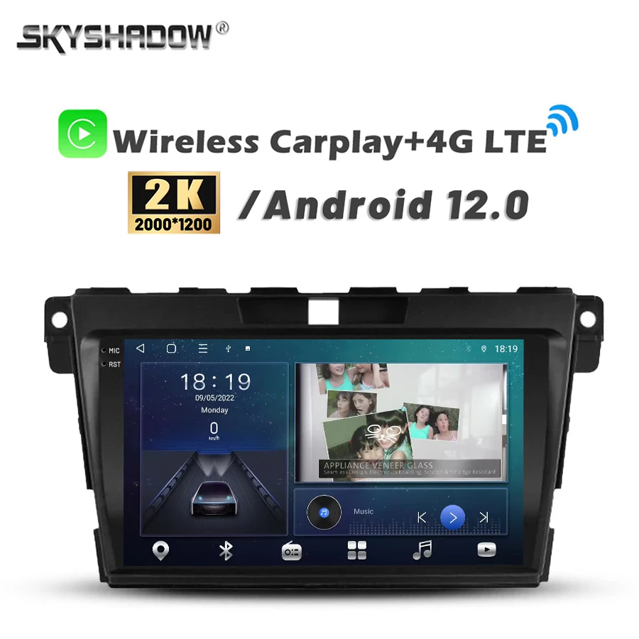 

Автомобильный DVD-плеер Carplay Auto, 2000*1200, 8 ГБ + 360 гб, Android 128, GPS-карта, Wi-Fi, Bluetooth 12,0, RDS радио для MAZDA CX-7 cx7 5,0-2007